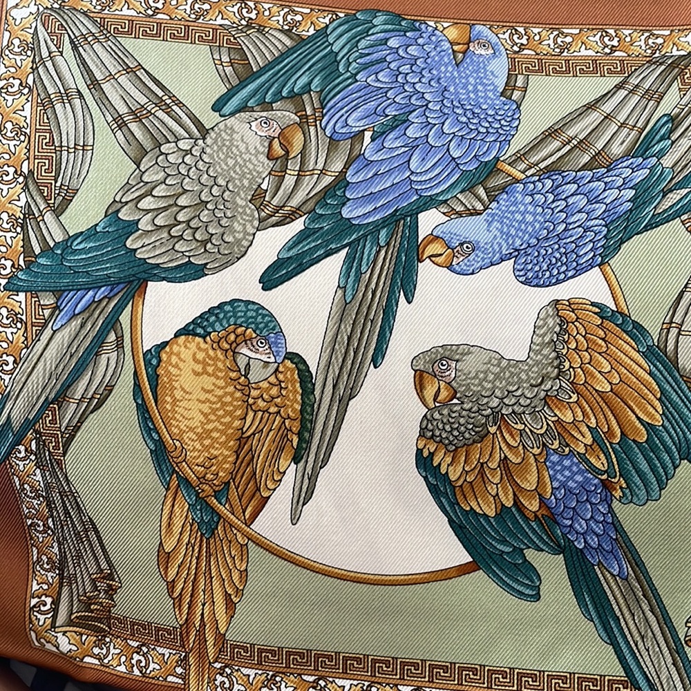 ✨✨ Salvatore Ferragamo Silk Scarf Pink Grey Gold Blue Multicolor Wrap Scarf✨✨ - Picture 17 of 17